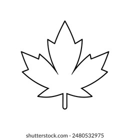 Maple tree line art icon