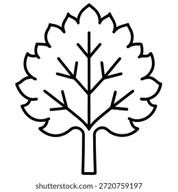 Ícone de arte de linha de árvore de bordo, estrutura simplificada, projeto vetorial pronto para SVG