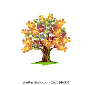 maple tree logo vector illustration, symbols of canadian cultures.