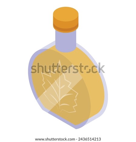 Maple tree nectar jar icon isometric vector. Sugary syrup topping. Fluid extract sugared elixir