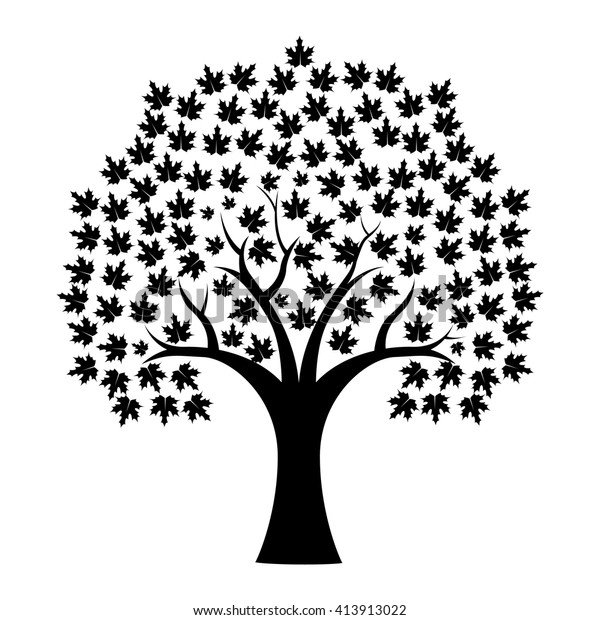 Maple Tree Silhouette Stock Vector (Royalty Free) 413913022