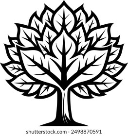 Maple tree silhouette vector image