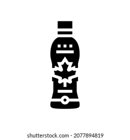maple water bottle glyph icon vector. maple water bottle sign. isolated contour symbol black illustration