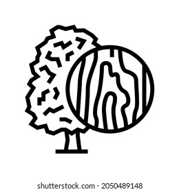maple wood line icon vector. maple wood sign. isolated contour symbol black illustration