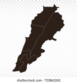 Map-Lebanon map. Each city and border has separately. Vector illustration eps 10.
