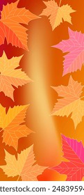 Maples leaves with brown gradient mesh abstract background nice for wallpaper or wall decoration