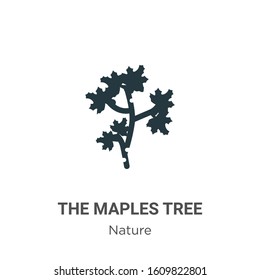 The maples tree glyph icon vector on white background. Flat vector the maples tree icon symbol sign from modern nature collection for mobile concept and web apps design.