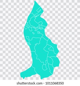 Map-liechtenstein map. Each city and border has separately. Vector illustration eps 10.
