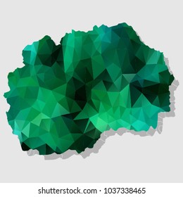 Map-macedonia Map Each city combines polygon pattern emerald green eps vector illustration 10