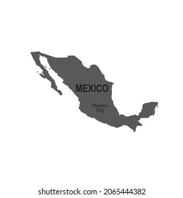 map-mexico country on white background