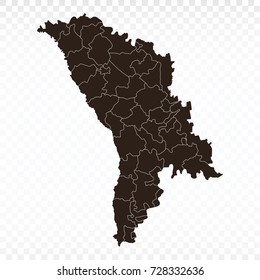 Map-Moldova map. Each city and border has separately. Vector illustration eps 10.