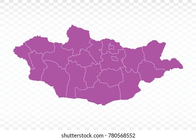 Map-Mongolia map. Each city and border has separately. Vector illustration eps 10.