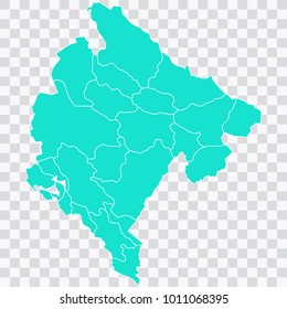 Map-montenegro map. Each city and border has separately. Vector illustration eps 10.
