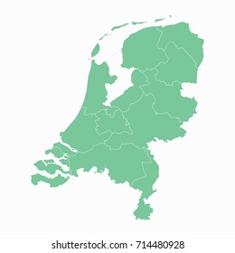 Map-Netherlands map. Each city and border has separately. Vector illustration eps 10.