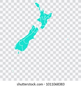 Map-newZealand map. Each city and border has separately. Vector illustration eps 10.
