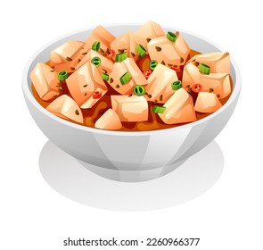 Mapo tofu chinesisches Lebensmittel, Vektorgrafik