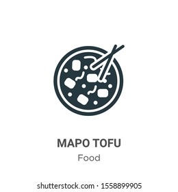 Mapo tofu vector icon on white background. Flat vector mapo tofu icon symbol sign from modern food collection for mobile concept and web apps design.