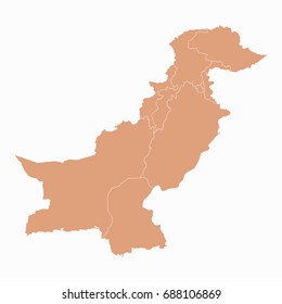 Map-Pakistan map. Each city and border has separately.Vector illustration eps 10.