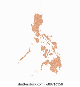 Map-Philippines map. Each city and border has separately.Vector illustration eps 10.