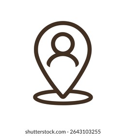 Mappin humans with pinpoint precision. Icon symbol illustration