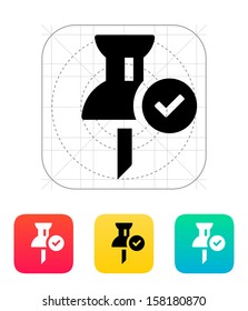 Mapping check pin icon. Vector illustration.