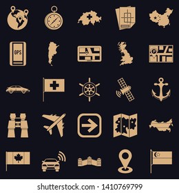 Mapping icons set. Simple set of 25 mapping vector icons for web for any design
