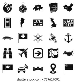 Mapping icons set. Simple set of 25 mapping vector icons for web isolated on white background