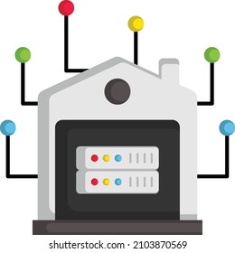 Mapping inter-connectivity Vector Color Icon Design, Big data Symbol, Business intelligence Sign,Web hosting and Data Center Stock Illustration, Data extracted from IoT devices Concept, 