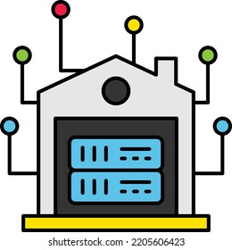 Mapping inter-connectivity vector color icon design, Big data Symbol, Business intelligence Sign,Web hosting and Data Center Stock Illustration, Data extracted from IoT devices Concept