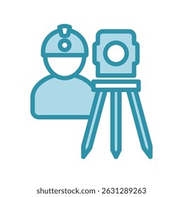 Mapeamento mini ilustração ícone de cor de tom duplo, uso para engenharia civil, indústria, construção, UI, kit UX, aplicativo e desenvolvimento web, digital ou impressão.