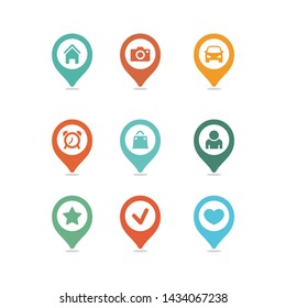 Mapping pins icon symbol vector