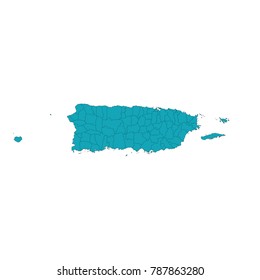map-puerto Rico country on white background, 
Vector map-puerto Rico country on white background. blue color.