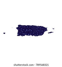 map-puerto Rico country on white background, Vector map-puerto Rico country on white background. blue color.