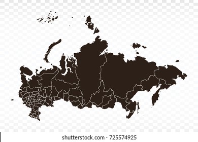 Map-Russia map. Each city and border has separately. Vector illustration eps 10.
