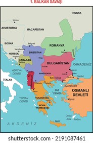 maps of 1st balkan war, 1.Balkan Savaşı