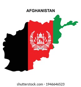 maps of Afghanistan with national flags icon vector sign symbol