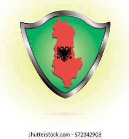 with maps of Albania Shield