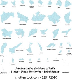 Maps of all subdivisions of India.