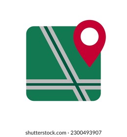 Maps app icon for smartphone. Vector location icon.