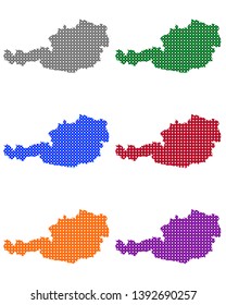 Maps of Austria in circles