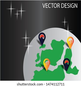 maps background and location icon with a modern design