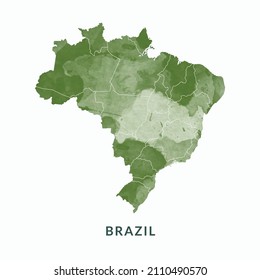 mapas de Brasil, estilo de acuarela vector Ilustración.
