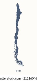 maps of Chile, watercolour style vector Illustration.