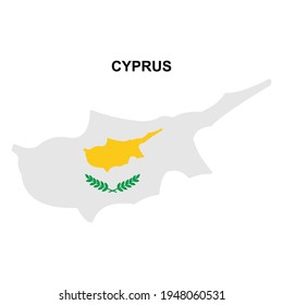 maps of Cyprus with national flags icon vector sign symbol