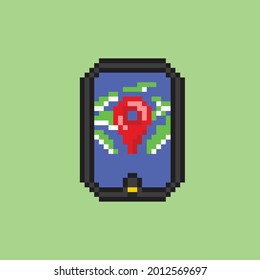 Maps devices with pixel art style