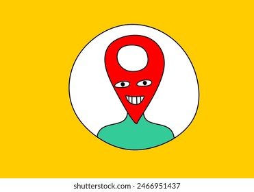 maps Doodle style illustration. Icon, character, branding
