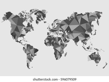 maps of the Earth's. world map low poly. Vector illustration