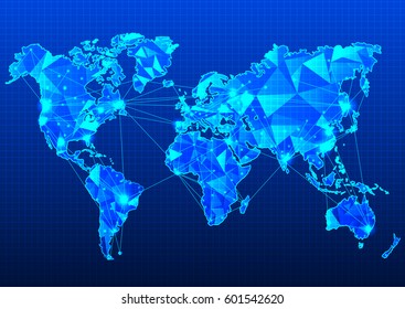 maps of the Earth's. world map low poly. Vector illustration.