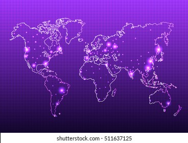 maps of the Earth's. world map.  Vector illustration