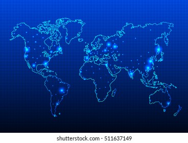 maps of the Earth's. world map.  Vector illustration